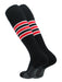 TCK Black/White/Scarlet / Large Elite Performance Baseball Socks Dugout Pattern D