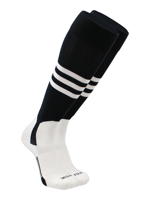 TCK Black/White / Small Baseball Stirrup Socks with Stripes Pattern B