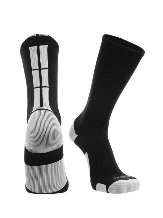 TCK Black/White / Small Baseline 3.0 Athletic Crew Socks Youth Sizes Team Colors