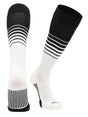 Elite Breaker Striped Socks: Extra Stretch for Shin Guards & Comfort
