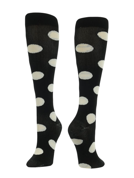 TCK Black/White / Small Krazisox Polka Dot Over The Calf Socks