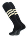 TCK Black/White/Vegas Gold / Large Elite Performance Baseball Socks Dugout Pattern D
