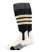 TCK Black/White/Vegas Gold / Small Baseball Stirrup Socks with Stripes Pattern D