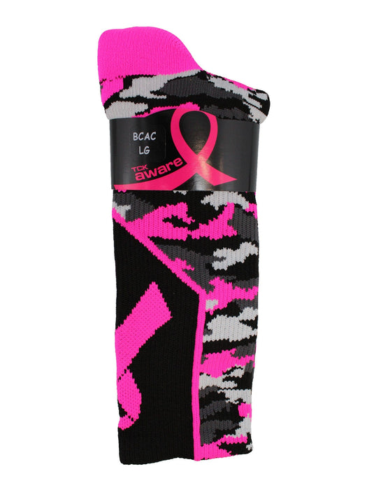 TCK Breast Cancer Awareness Crew Socks Pink Camo