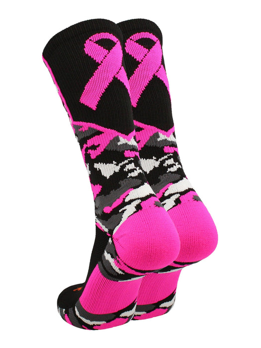 TCK Breast Cancer Awareness Crew Socks Pink Camo