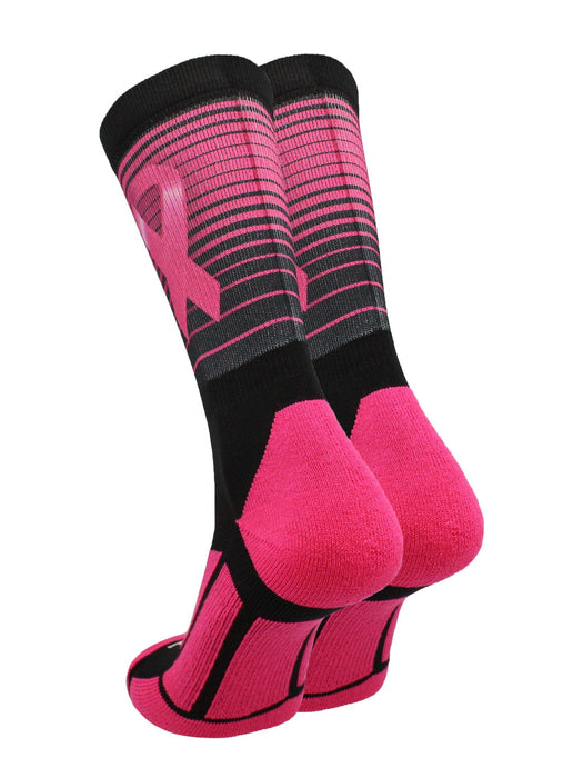 TCK Breast Cancer Awareness Striped Crew Socks