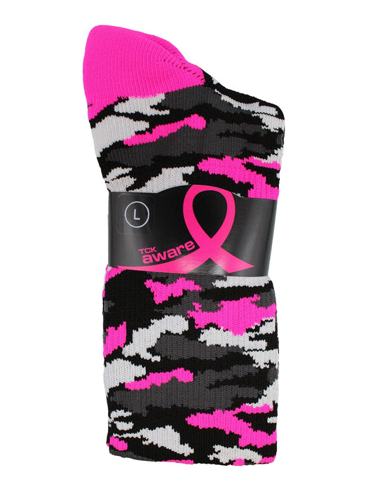 TCK Breast Cancer Awarness Socks Pink Camo Over The Calf