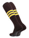 TCK Brown/White/Gold / X-Large Elite Performance Baseball Socks Dugout Pattern D