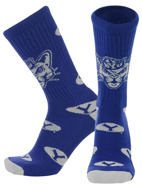 TCK BYU Royal/White / Large BYU Cougars Mayhem Crew Socks