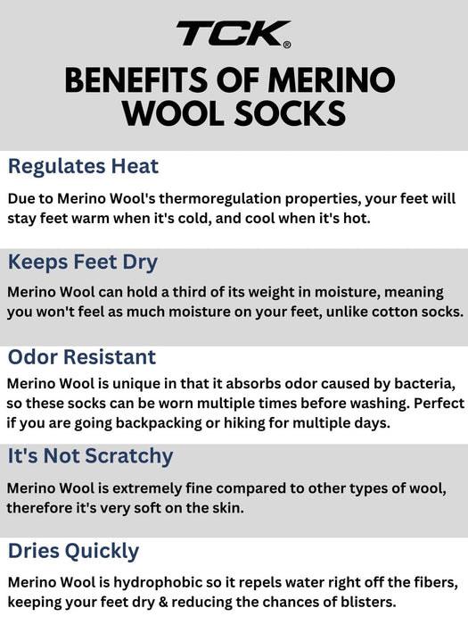 TCK Camo Merino Wool Hiking Socks For Men & Women