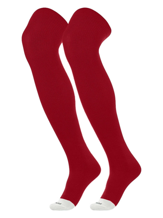 TCK Cardinal / Large Pro Plus Performance Prosport - Long Over the Knee Socks for Baseball - Adult Sizes