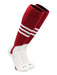 TCK Cardinal/White / Large Baseball Stirrup Socks with Stripes Pattern B