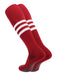 TCK Cardinal/White / Large Elite Performance Baseball Socks Dugout Pattern B
