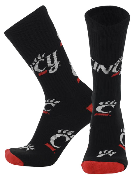 TCK Cincinnati Black/Scarlet/White / Large Cincinnati Bearcats Mayhem Crew Socks