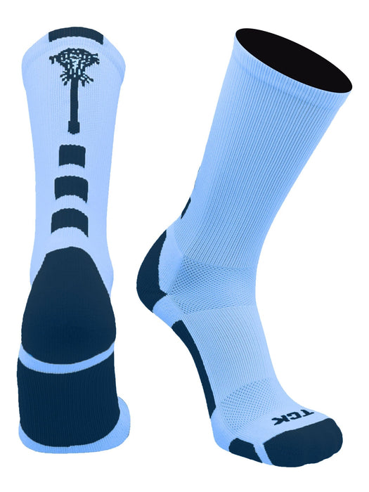 TCK Columbia Blue/Navy / Large Lacrosse Socks Midline Logo Crew