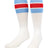 TCK Columbia Blue/Scarlet / Medium Retro Tube Socks 3 Stripes Over the Calf