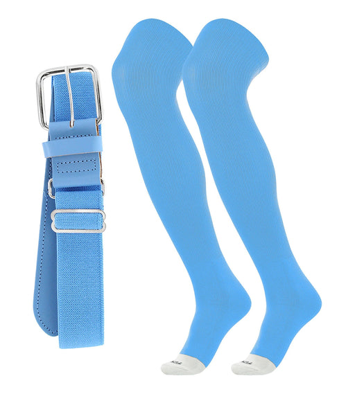 TCK Columbia Blue / Small Pro Plus Performance Sports Belt and Socks Combo Over the Knee