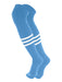 TCK Columbia Blue/White / Large Dugout Striped Over the Knee Baseball Socks Pattern B