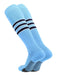 TCK Columbia Blue/White/Navy / Large Elite Performance Baseball Socks Dugout Pattern D