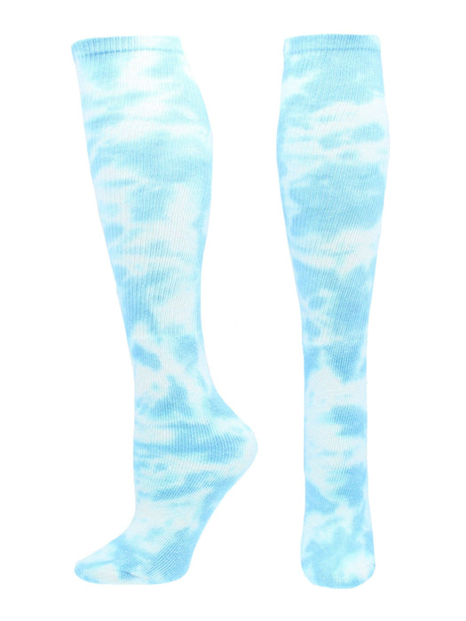 TCK Columbia Blue/White / Small Tie Dye Multisport Tube Socks Soccer Softball