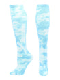 TCK Columbia Blue/White / Small Tie Dye Multisport Tube Socks Soccer Softball
