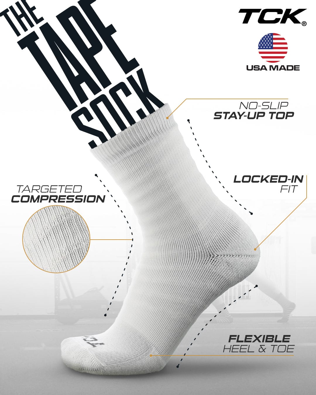 Compression Tape Sock - Ankle Support for Basketball & Football | Boost Circulation & Reduce Pain