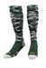 TCK Dark Green Camo / Large Elite Long Sports Socks Woodland Camo Over the Calf