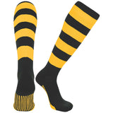 TCK Dark Green/Gold / Medium Striped Rugby Socks