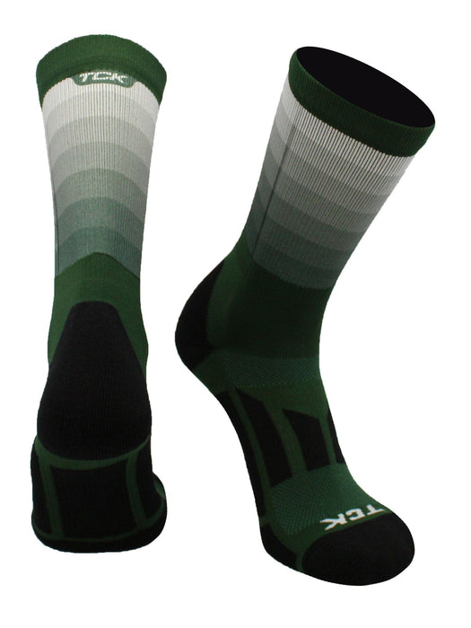 TCK Dark Green / Large Faded Athletic Sports Socks