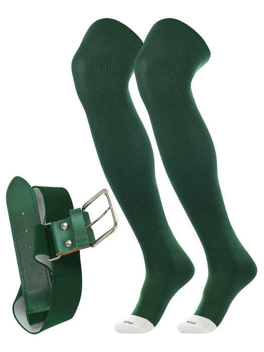 TCK Dark Green / Small Pro Plus Performance Sports Belt and Socks Combo Over the Knee