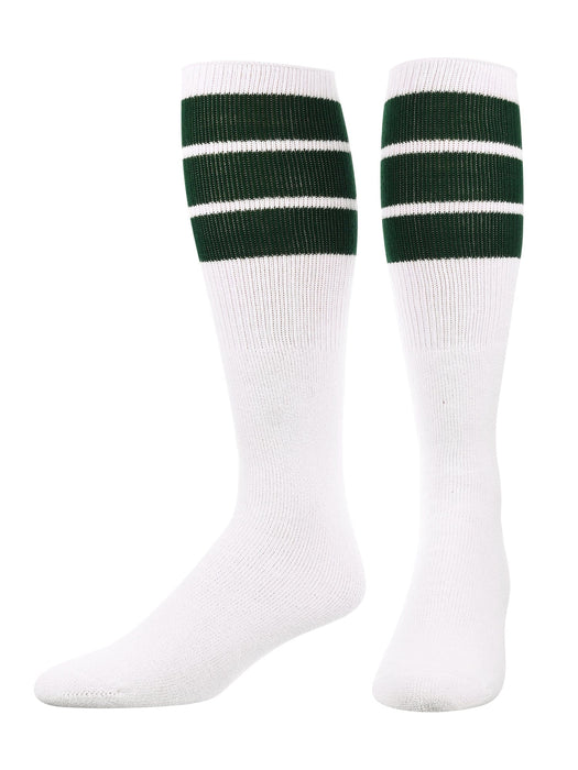 TCK Dark Green / Small Retro Tube Socks 3 Stripes Over the Calf