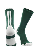 TCK Dark Green/White / Large Baseline 3.0 Athletic Crew Socks Adult Sizes Team Colors