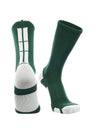 TCK Dark Green/White / Large Baseline 3.0 Athletic Crew Socks Adult Sizes Team Colors