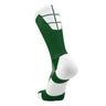 TCK Dark Green/White / Large Crew Length Football Socks