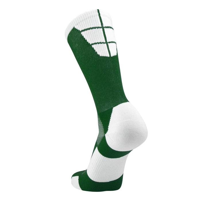 TCK Dark Green/White / Large Crew Length Football Socks