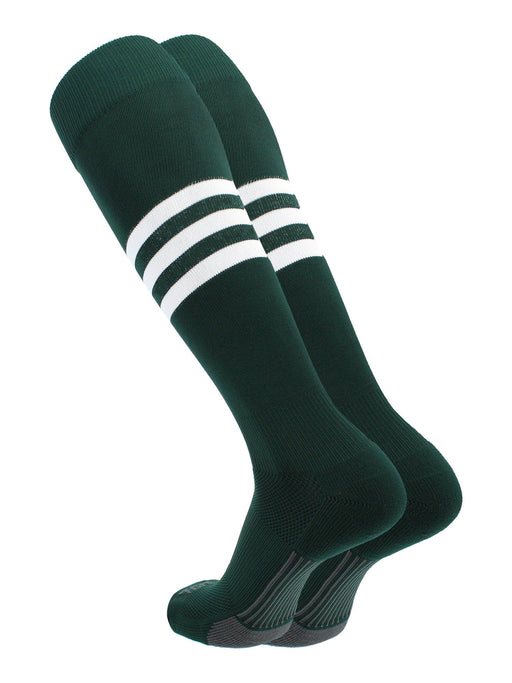 TCK Dark Green/White / Large Elite Performance Baseball Socks Dugout Pattern B