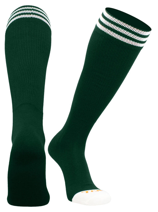 TCK Dark Green/White / Large Prosport Tube Socks Striped