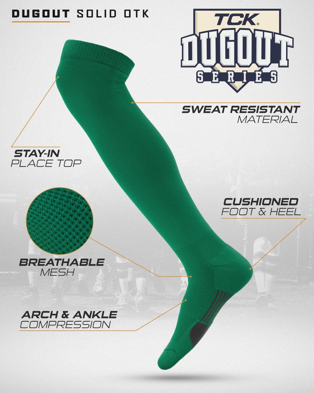 TCK Dugout Over the Knee Baseball Socks | Elite Athletic Sock