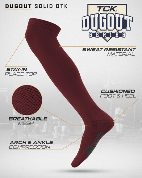 TCK Dugout Over the Knee Baseball Socks | Elite Athletic Sock