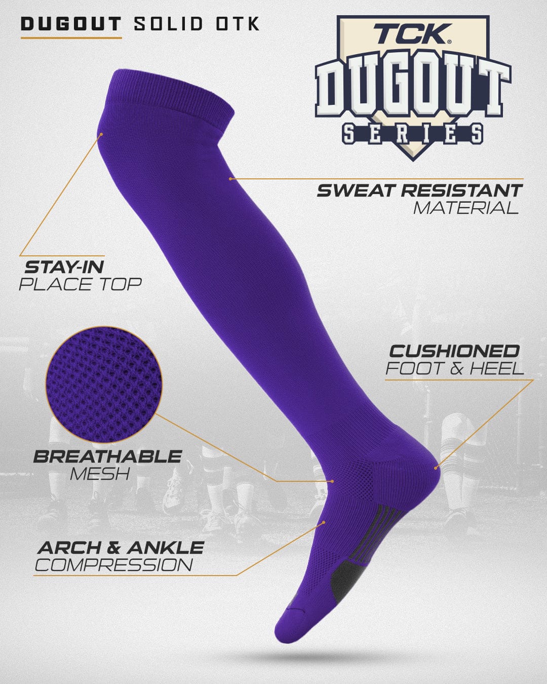 TCK Dugout Over the Knee Baseball Socks | Elite Athletic Sock