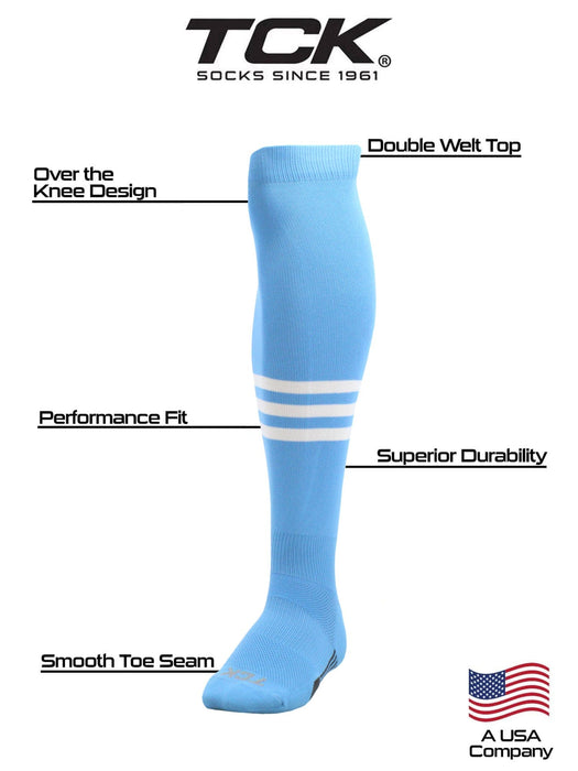 TCK Dugout Striped Over the Knee Baseball Socks Pattern B