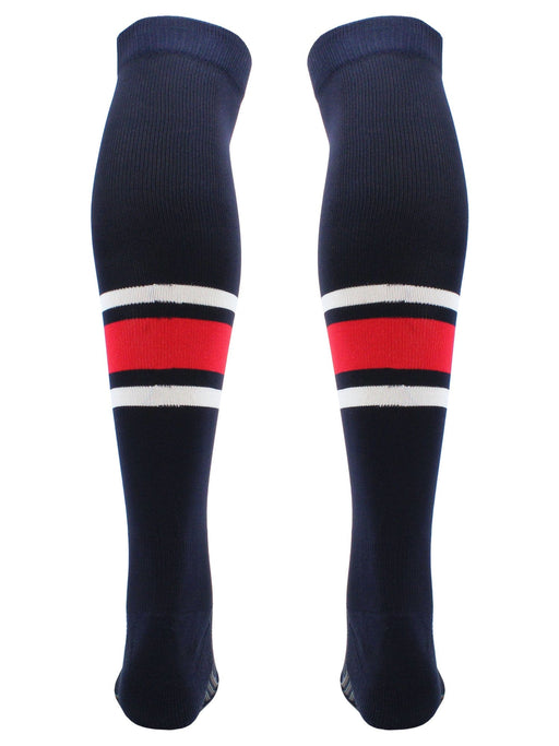TCK Dugout Striped Over the Knee Baseball Socks Pattern E