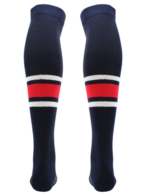 TCK Dugout Striped Over the Knee Baseball Socks Pattern E