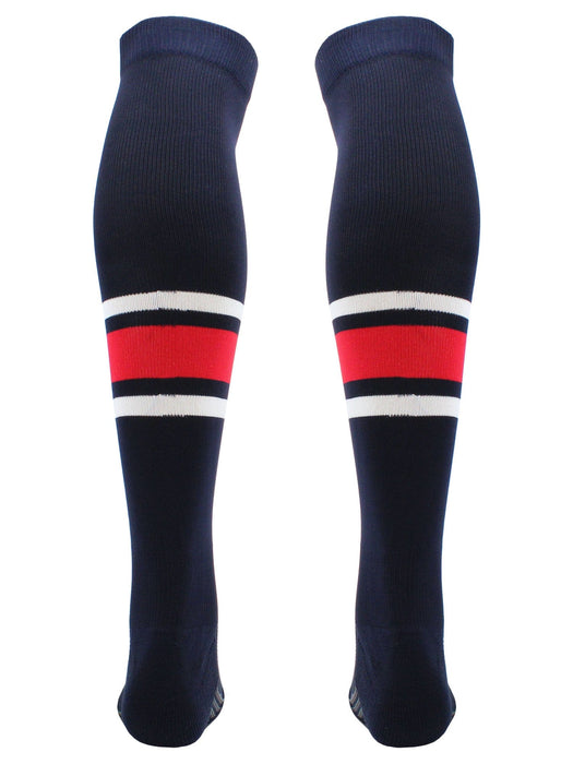 TCK Dugout Striped Over the Knee Baseball Socks Pattern E