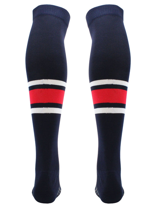 TCK Dugout Striped Over the Knee Baseball Socks Pattern E