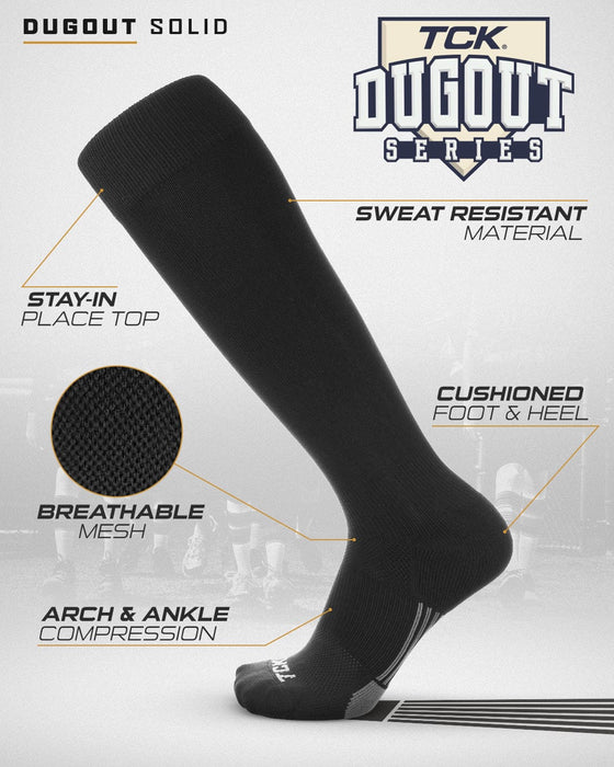 TCK Elite Performance Baseball Socks Dugout Solid Team Colors