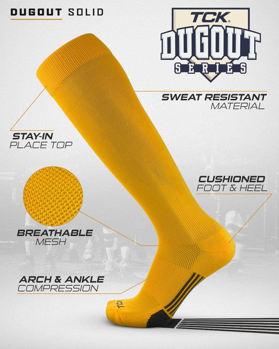 TCK Elite Performance Baseball Socks Dugout Solid Team Colors