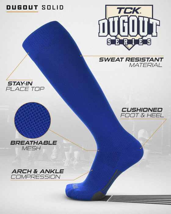TCK Elite Performance Baseball Socks Dugout Solid Team Colors