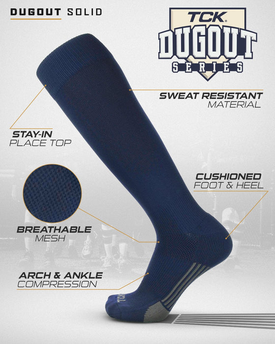 TCK Elite Performance Baseball Socks Dugout Solid Team Colors