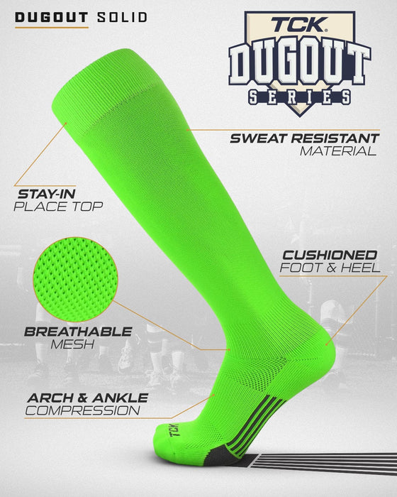 TCK Elite Performance Baseball Socks Dugout Solid Team Colors